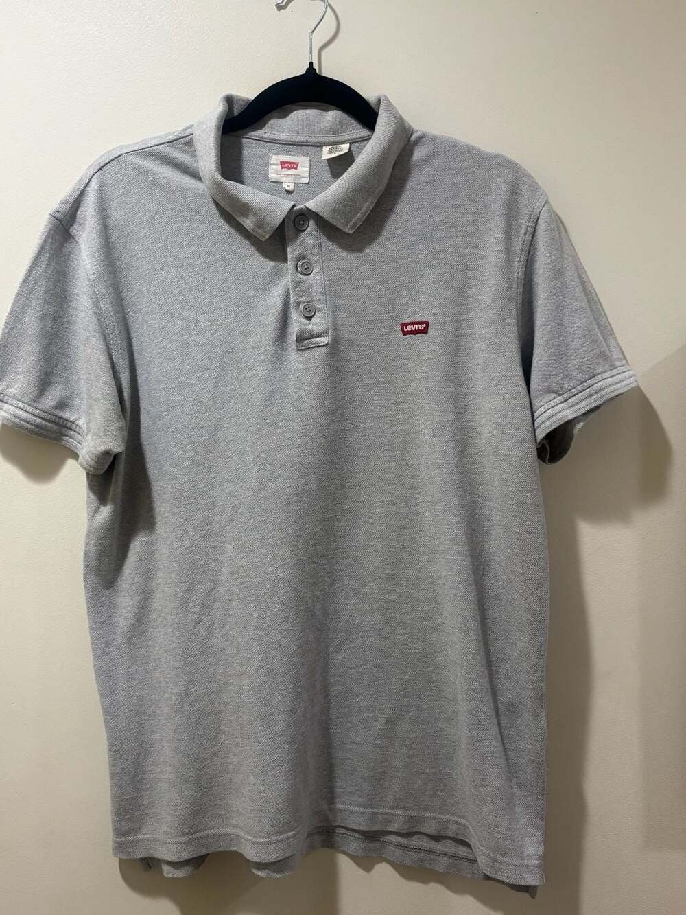 Levi’s Men’s Gray Short Sleeve Piqué Polo Shirt Size Medium